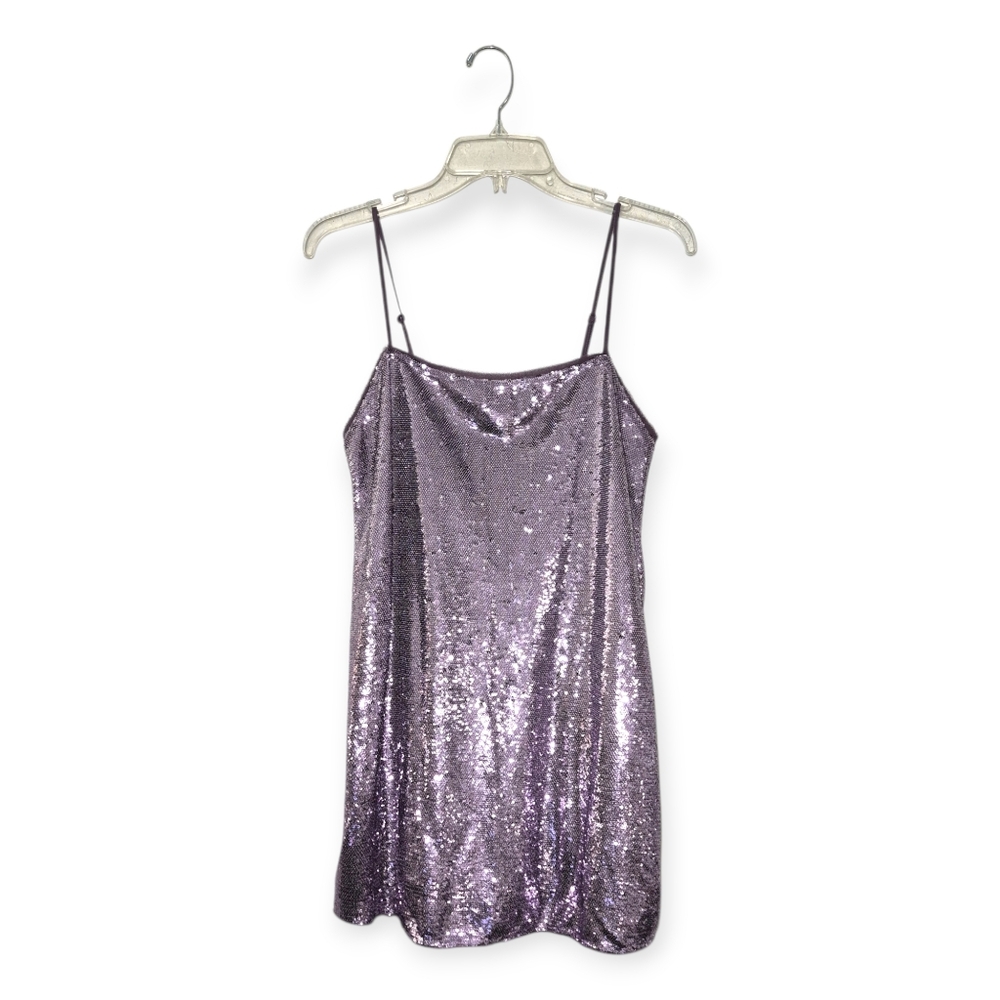 FREE PEOPLE INTIMATELY Time To Shine Sequin Slip Dress Purple Small - Picture 2 of 7
